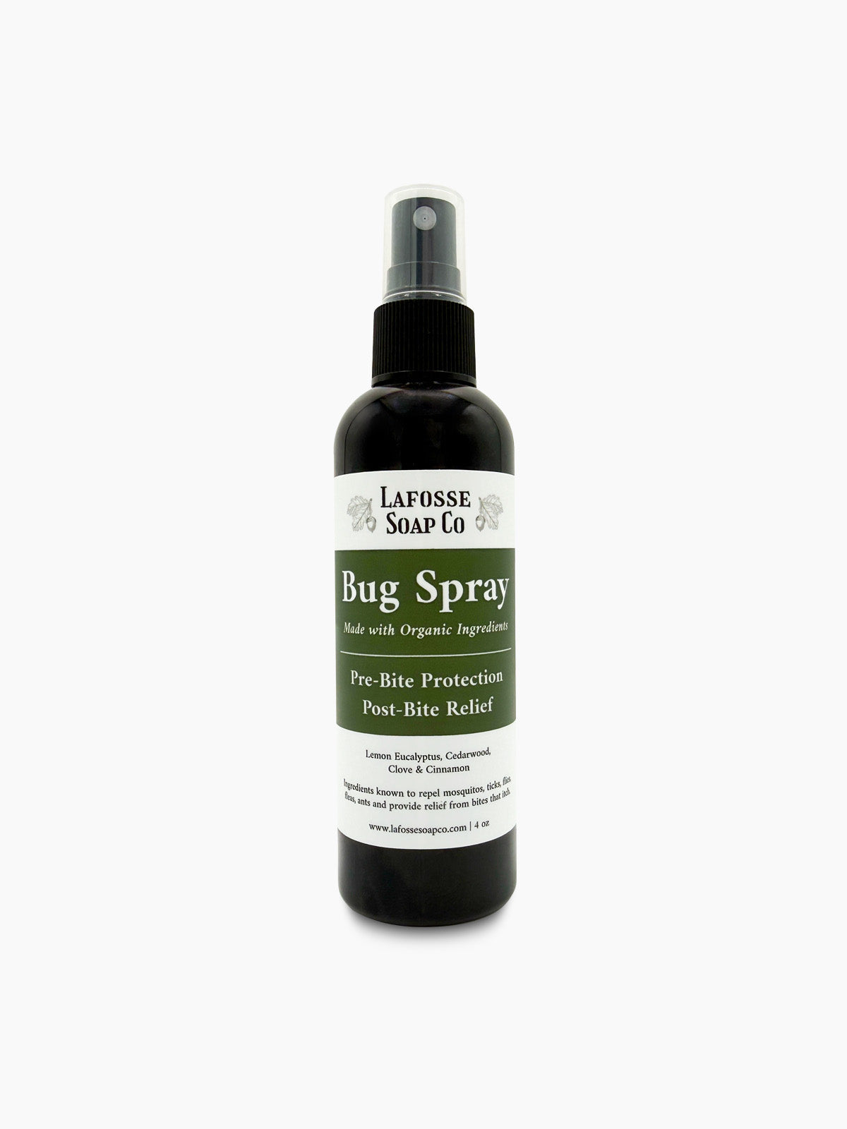 4 oz bottle of natural mosquito repellent spray with essential oils for outdoor insect protection