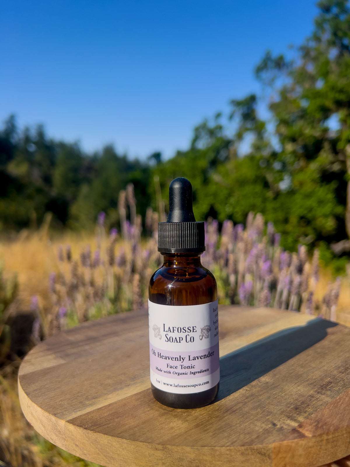 Oh Heavenly Lavender Face Tonic 1oz amber bottle with dropper for hydrating and glowing skin
