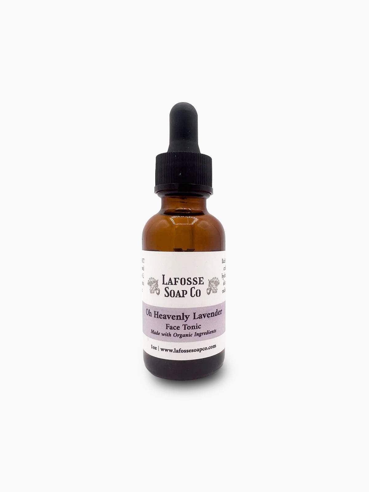 Oh Heavenly Lavender Face Tonic 1oz amber dropper bottle with organic lavender essential oil and hydrating oils