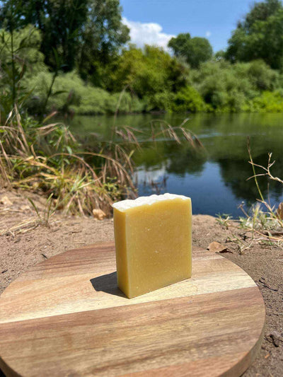 Misty Mountain All-in-One Soap bar with natural oils and essential oils for shaving, hair, and skin care