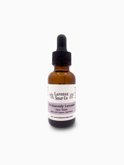 Oh Heavenly Lavender Face Tonic 1oz amber dropper bottle with organic lavender essential oil and hydrating oils